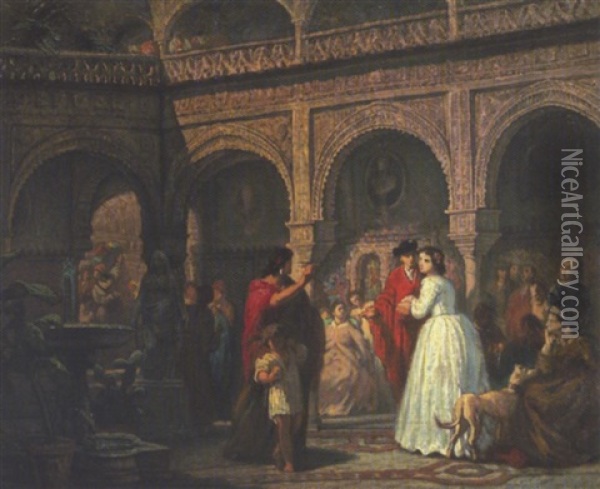Die Uberraschende Begegnung In Einem Spanischen Palast Oil Painting - Gerritt Postma