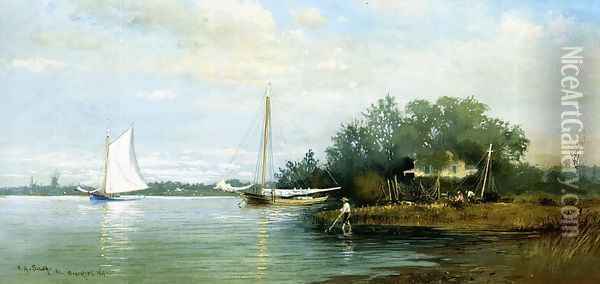 Lakeside, Branchport, New York Oil Painting - Francis Augustus Silva