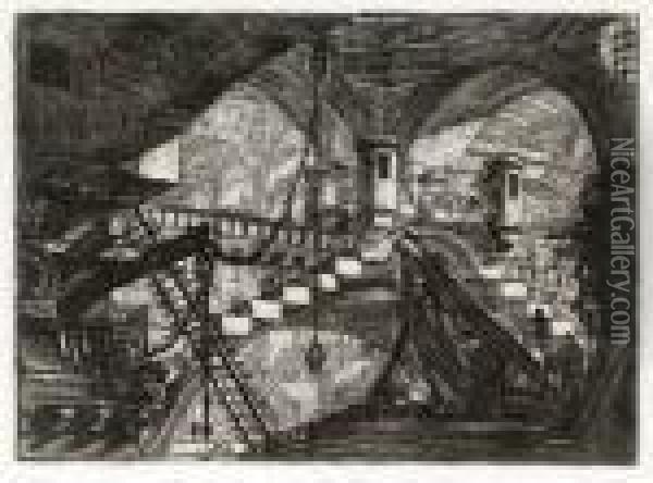 The Arch With A Shell Ornament Oil Painting - Giovanni Battista Piranesi