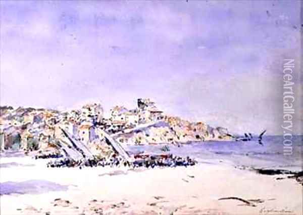 The Fort at Martique Near Marseilles Oil Painting - Julien Gustave Gagliardini
