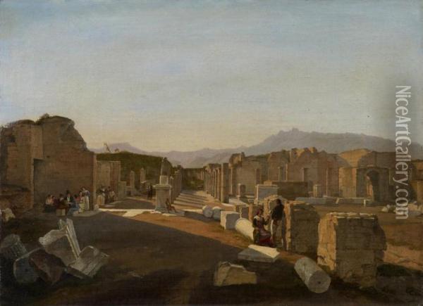 Sommertag In Den Ruinen Des Antiken Pompeji Oil Painting - Frans Vervloet