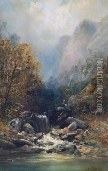 Gebirgslandschaft Mit Kleinem Wasserfall Oil Painting - Ludwig, Louis Von Sckell