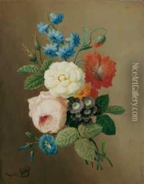 Blumengebinde. Oil Painting - Arnoldus Bloemers