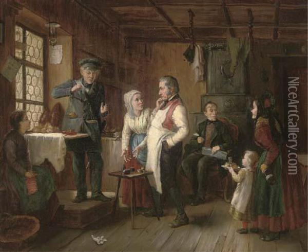 Weighing The Bread Oil Painting - Theodor Von Der Beek