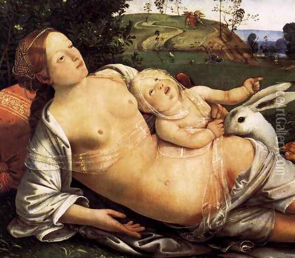 Venus, Mars, and Cupid (detail) Oil Painting - Piero Di Cosimo