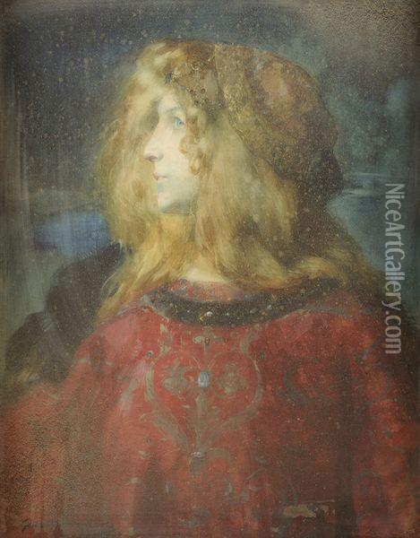 Jeune Princesse Medievale Oil Painting - Lucien Victor Guirand De Scevola