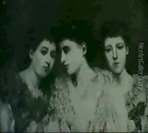 Portrait Of The Capel-davies Sisters - Evelyn, Mary,        Constance And Adeline, Bust Lengths Oil Painting - John Singer Sargent