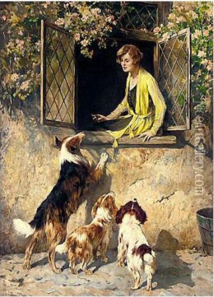 A Friendly Welcome Oil Painting - Arthur Wardle