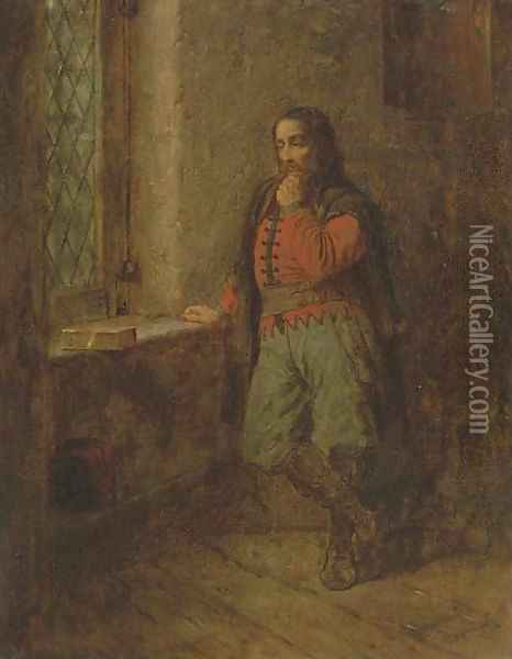A Pensive Moment Oil Painting - Eastman Johnson