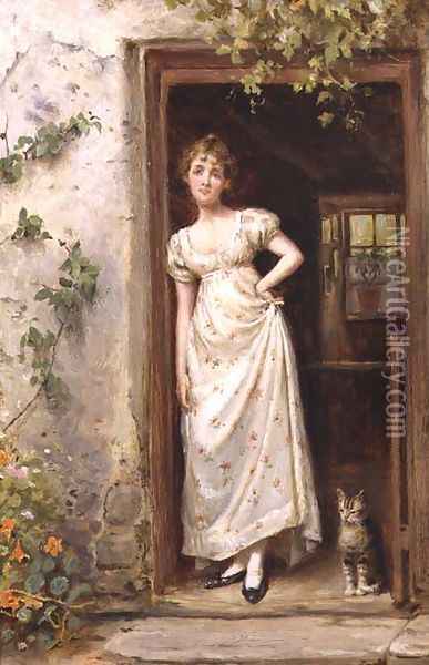 The Cottage Door Oil Painting - George Goodwin Kilburne