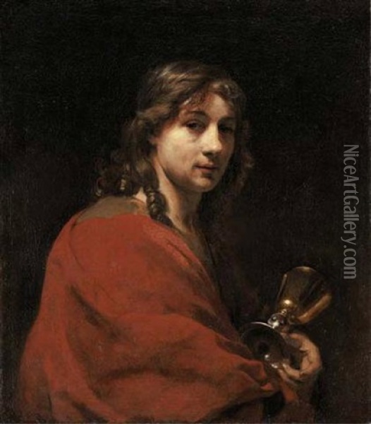 Portrait Of The Artist As Saint John Oil Painting - Willem Drost