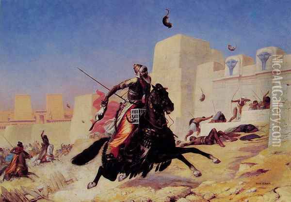 Le Roi Cambyse au Siege de Peluse (King Cambyse at the Siege of Peluse) Oil Painting - Paul-Marie Lenoir