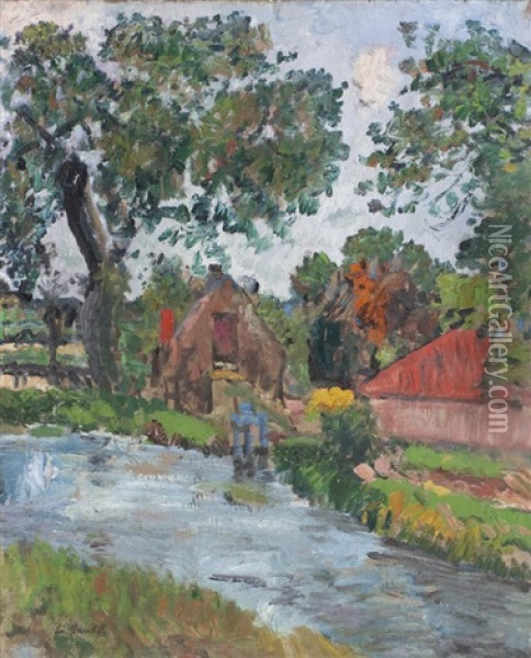 The Mill Dam Oil Painting - George Leslie Hunter
