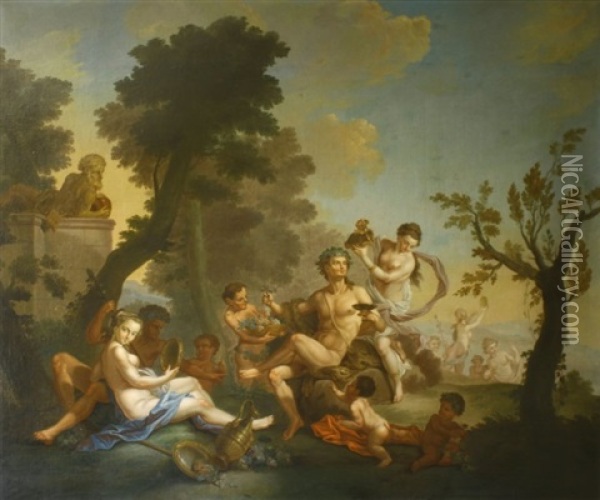 Triomphe De Bacchus Oil Painting - Charles Joseph Natoire