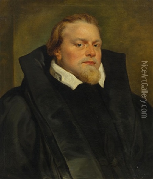 Portrait Of Pastor Hendrik Van Thulden Oil Painting - Johann Georg Ziesenis