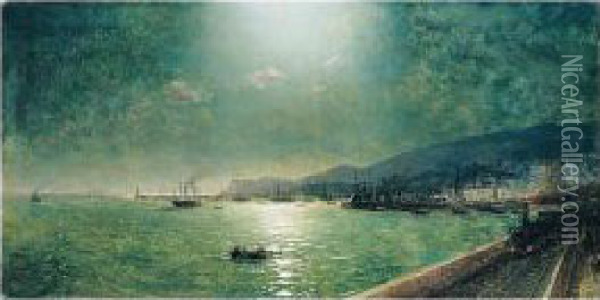 The First Train In Feodosia Oil Painting - Ivan Konstantinovich Aivazovsky