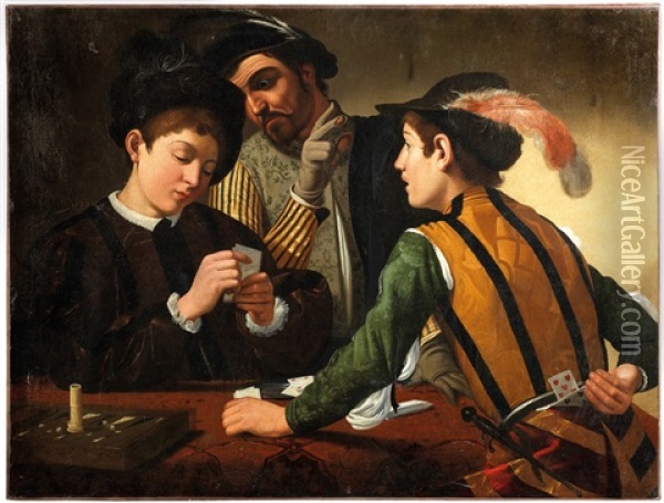 Les Tricheurs Oil Painting -  Caravaggio