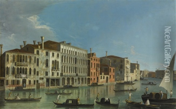 Venice, A View Of The Grand Canal Oil Painting -  Master of the Langmatt Foundation Views