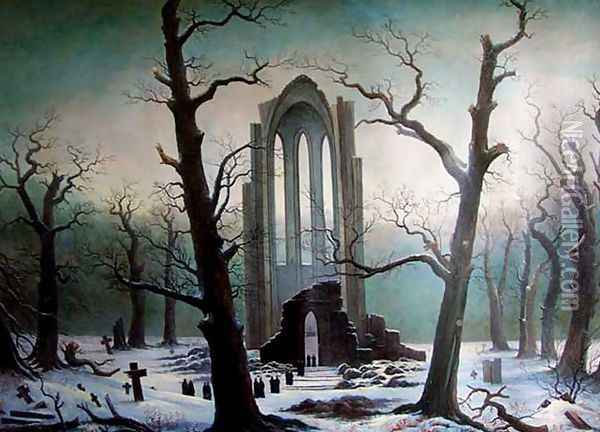 Cementery Oil Painting - Caspar David Friedrich