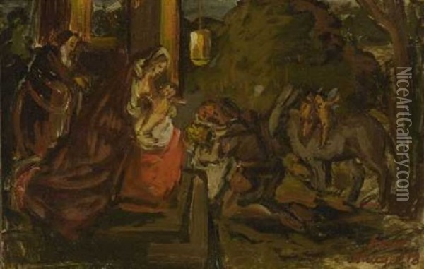 Anbetung Der Hirten Oil Painting - Franz Naager