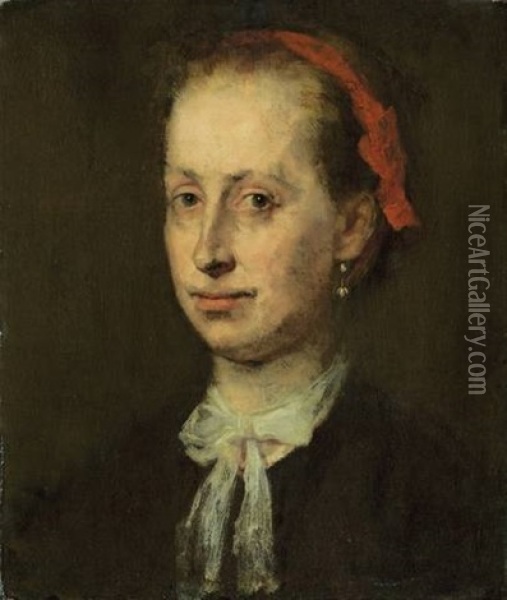 Bildnis Der Bankiersgattin Regina Schoenlin Oil Painting - Wilhelm Maria Hubertus Leibl