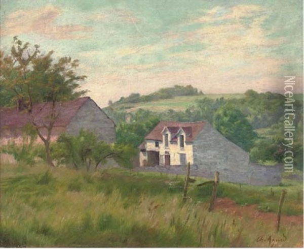 A Country House In Summer Oil Painting - Charles-Jean Agard