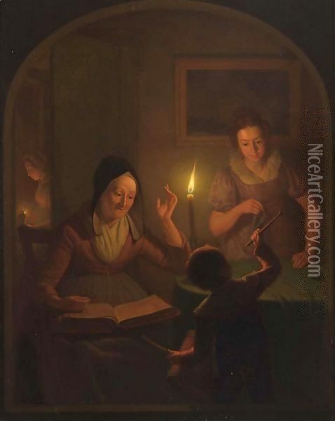 The Music Lesson Oil Painting - Michiel Versteegh