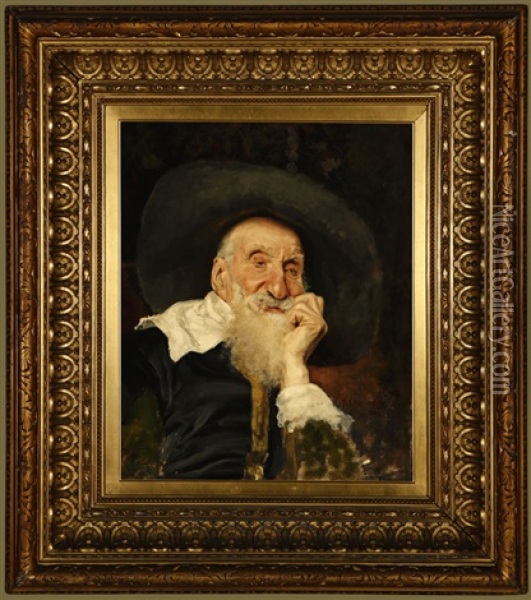The Old Cavalier Oil Painting - Antonio Casanova y Estorach