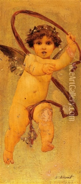 Putto Oil Painting - Ernst Klimt