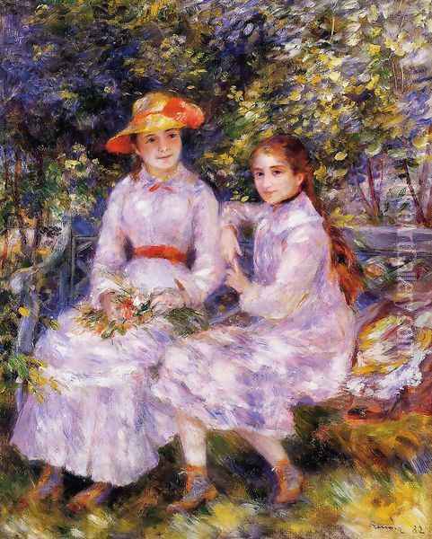 The Daughters Of Paul Durand Ruel Aka Marie Theresa And Jeanne Oil Painting - Pierre Auguste Renoir