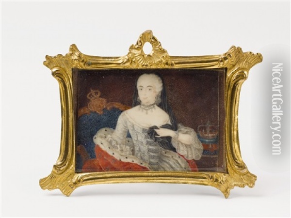 Portrait Of Elisabeth Christine Of Prussia Oil Painting - Anton Friedrich Koenig