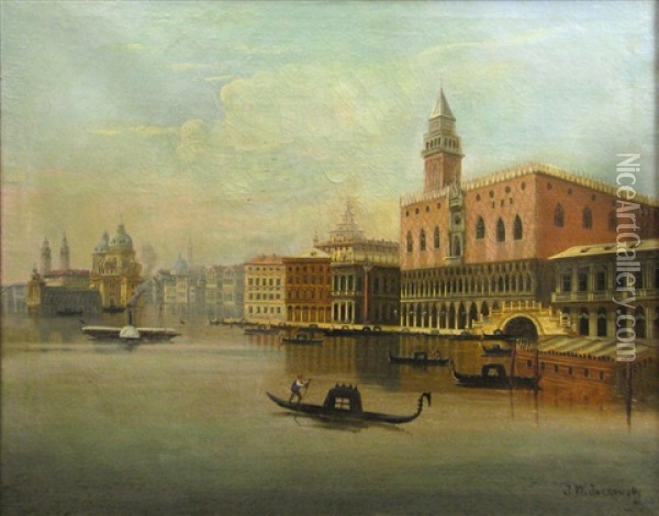 Venice Oil Painting - Johann Wilhelm Jankowski