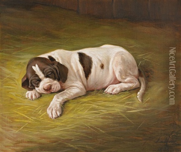 Vilande Hund Oil Painting - Johan-Gustaf von Holst