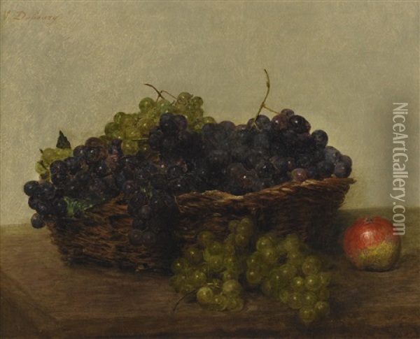 Basket With Grapes Oil Painting - Victoria Dubourg Fantin-Latour