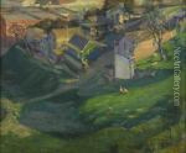French Landscape Oil Painting - Pierre Ernest Prins