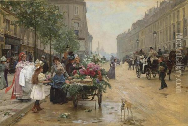 Rue Royale, Paris Oil Painting - Louis De Schryver