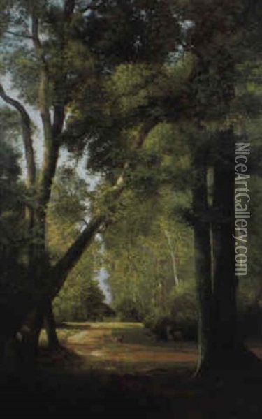 Le Bois Ensoleille Au Parc De Millemont Oil Painting - Antoine Chintreuil