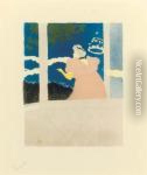 Aux Ambassadeurs - Chanteuse Au Cafe-concert (d. 66; W. 58; Adr. 71) Oil Painting - Henri De Toulouse-Lautrec