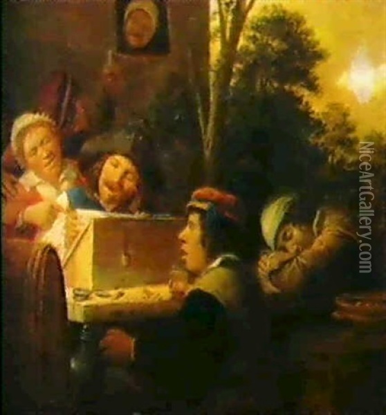 Der Ehevertrag Oil Painting - Joos van Craesbeeck