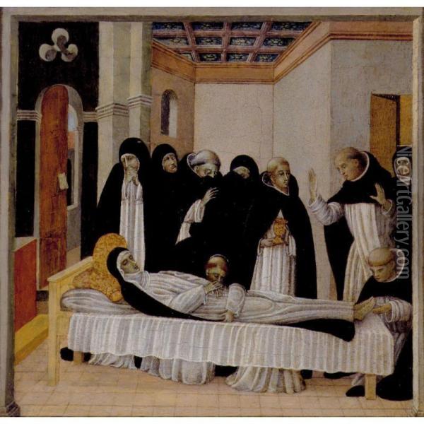 The Death Of Saint Catherine Of Siena Oil Painting - Lorenzo Di Pietro Vecchietta