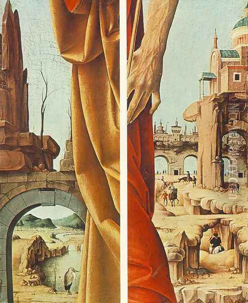 St Peter and St John the Baptist, (detail) (Griffoni Polyptych) 1473 Oil Painting - Francesco Del Cossa