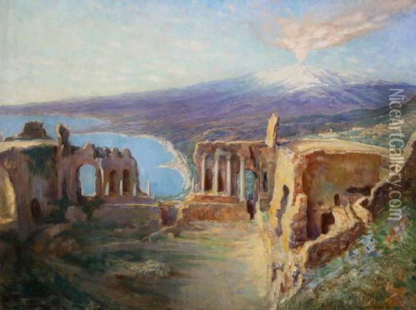 Taormina Oil Painting - Eduard Adrian Dussek