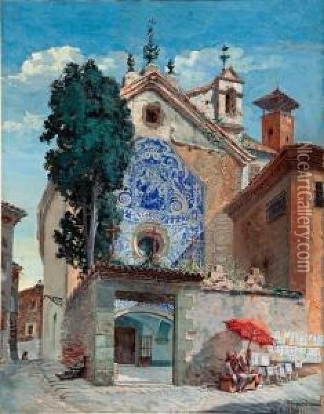 Una Iglesia De Manresa Oil Painting - Mauricio Vilomara