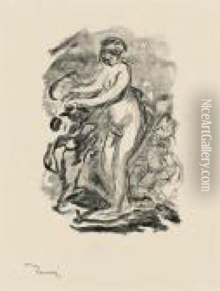 Femme Au Cep De Vigne: Four 
Plates From Douze Lithographiesoriginales De Pierre-auguste Renoir Oil Painting - Pierre Auguste Renoir