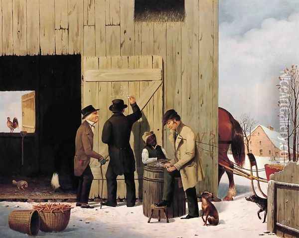 Settling a Bill Oil Painting - George Henry Durrie