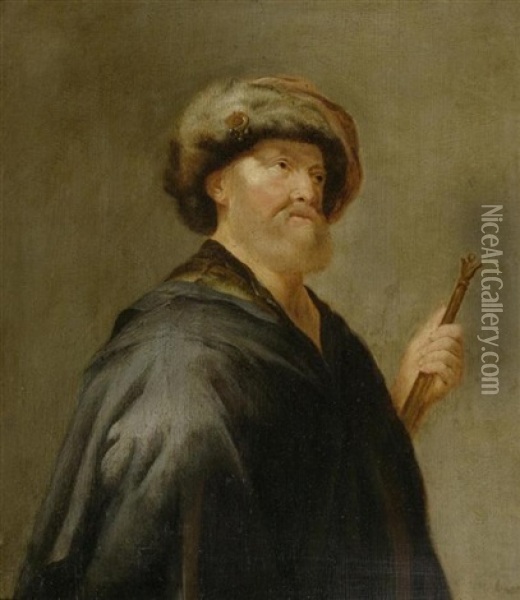 Portrait Eines Bartigen Mannes Mit Pelzhut Oil Painting - Pieter Fransz de Grebber