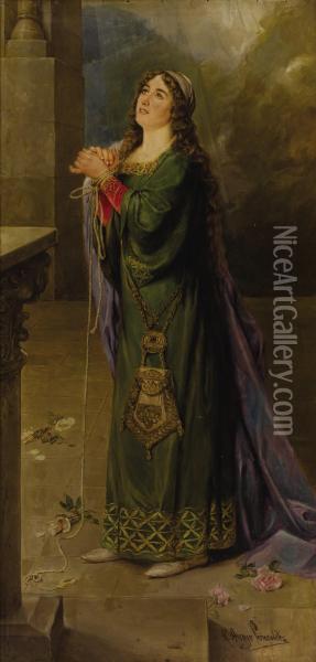 Female Saint Oil Painting - Rafael Arroyo Fernandez