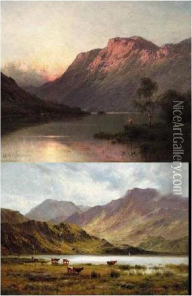 The Glyders From Llyn Ogwen Oil Painting - Alfred de Breanski