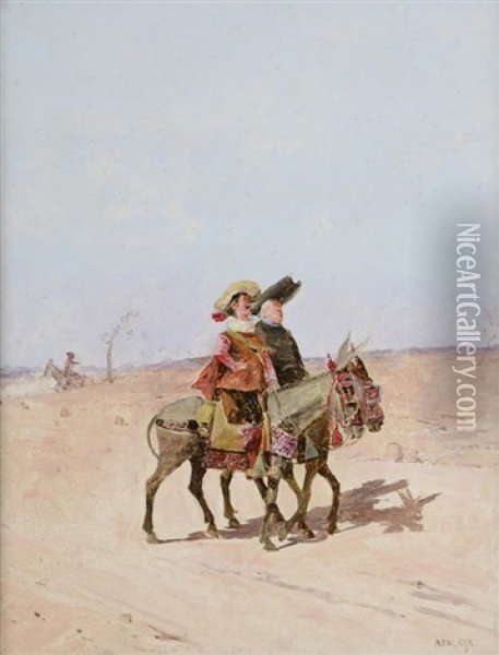 Les Cavaliers Oil Painting - Enrique Atalaya