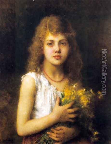 Spring Flowers Oil Painting - Alexei Alexeivich Harlamoff